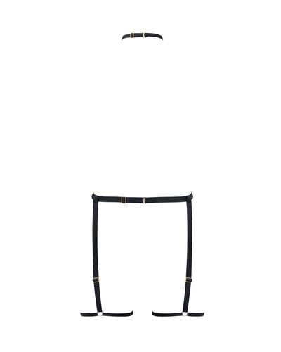 Suri Thigh Harness with Collar Black