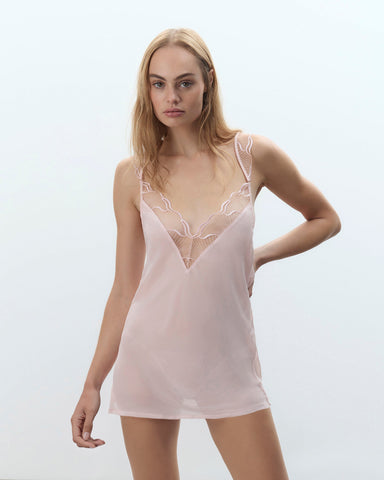 Marabel Sheer Chemise Pearl Pink