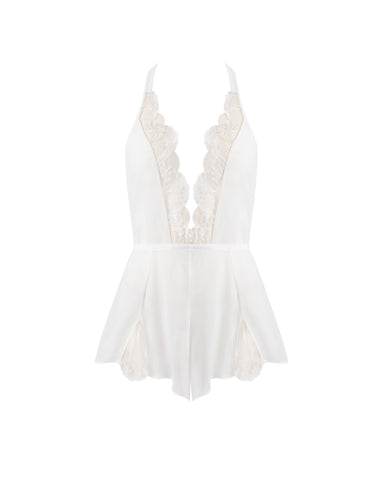 Marisa Chiffon Sheer Teddy White