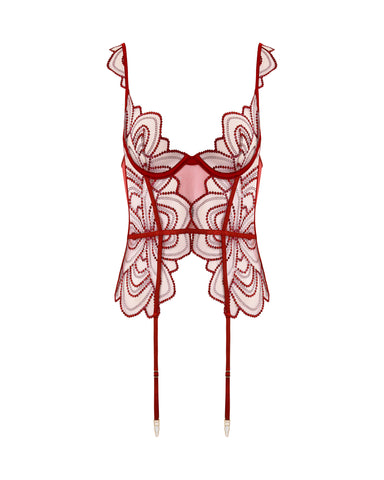 Soraya Basque Suspender Savvy Red