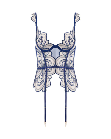 Soraya Basque Suspender Navy Peony