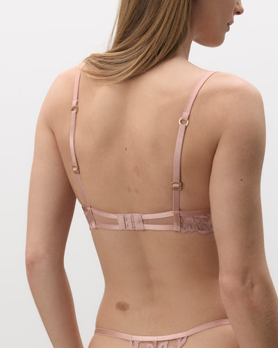 Rosina Sheer Embroidered Bra Dusty Rose