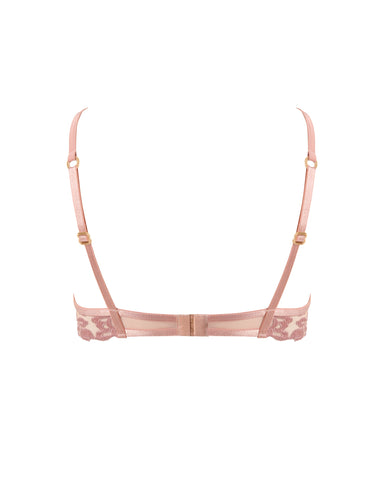 Rosina Sheer Embroidered Bra Dusty Rose