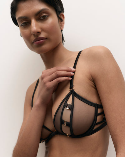 Valeria Sheer Semi Open Bra Black