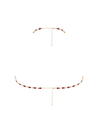 Mimi Crystal Open Triangle Bra Savvy Red/Gold