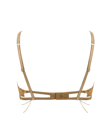 Lexi Embroidered Semi Open Bra Gold
