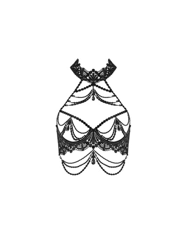 Tanya Open Longline Bra Black
