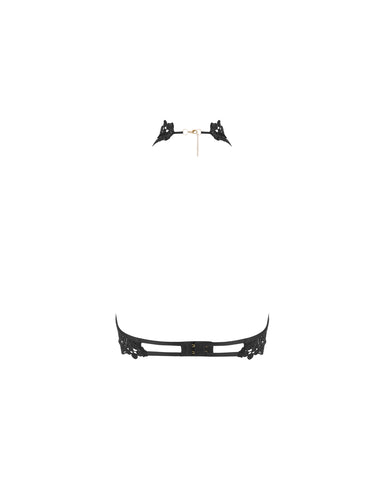 Tanya Open Longline Bra Black