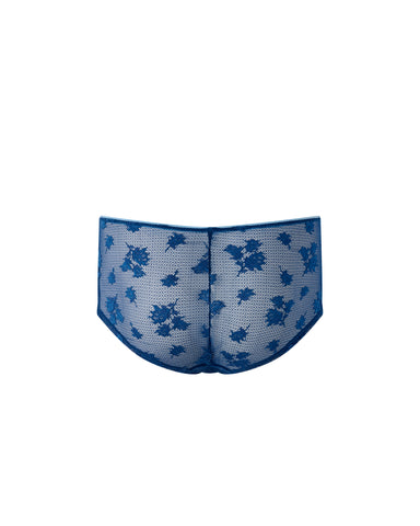 Lisa Stretch Lace Boy Short Navy Peony