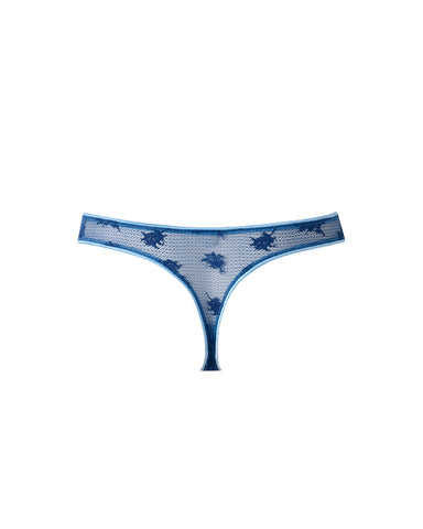 Lisa Stretch Lace Thong Navy Peony