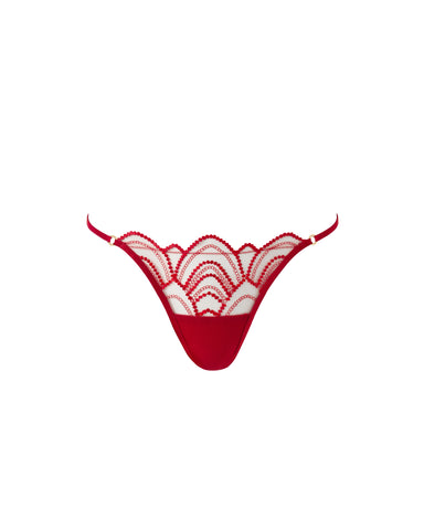 Soraya Sheer Embroidered Brief Savvy Red