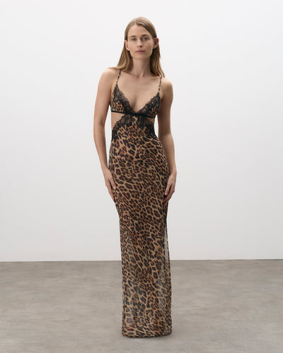 Julianne Long Chemise Leopard/Black