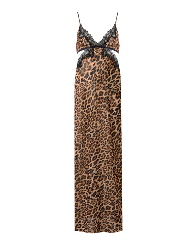 Julianne Long Chemise Leopard/Black