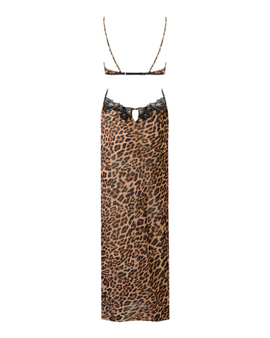 Julianne Long Chemise Leopard/Black