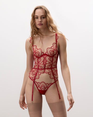 Soraya Basque Lingerie Set Red