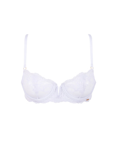 Marseille Embroidered Sheer Bra White